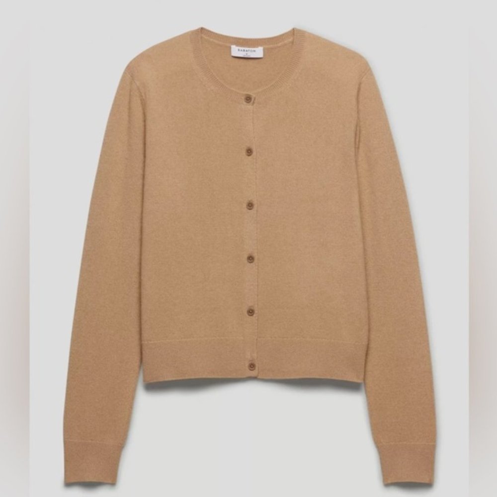 Aritzia Babaton Vanity Cashmere Cardigan in Tannin